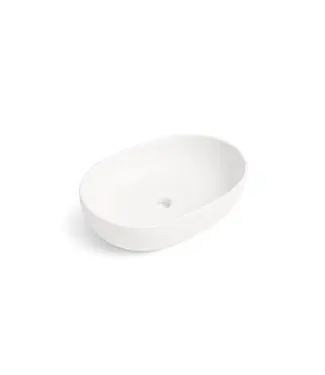 DutchLine Waskom Ovaal Agena Mat Wit 60x40x13cm Keramiek