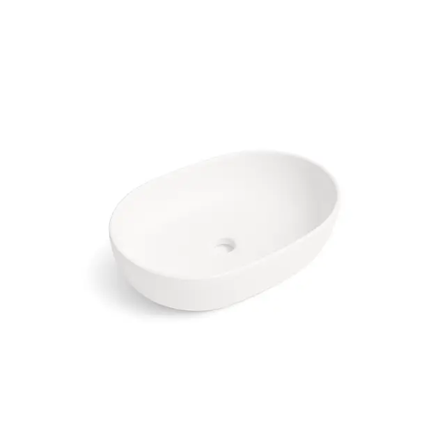 Waskom Ovaal Agena Mat Wit 60x40x13cm Keramiek