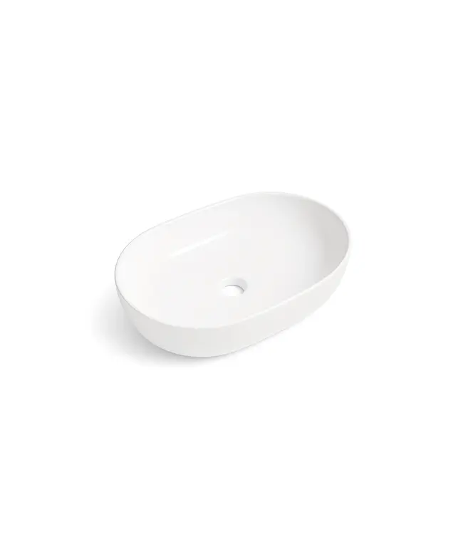Waskom Ovaal Agena Glans Wit 60x40x13cm Keramiek