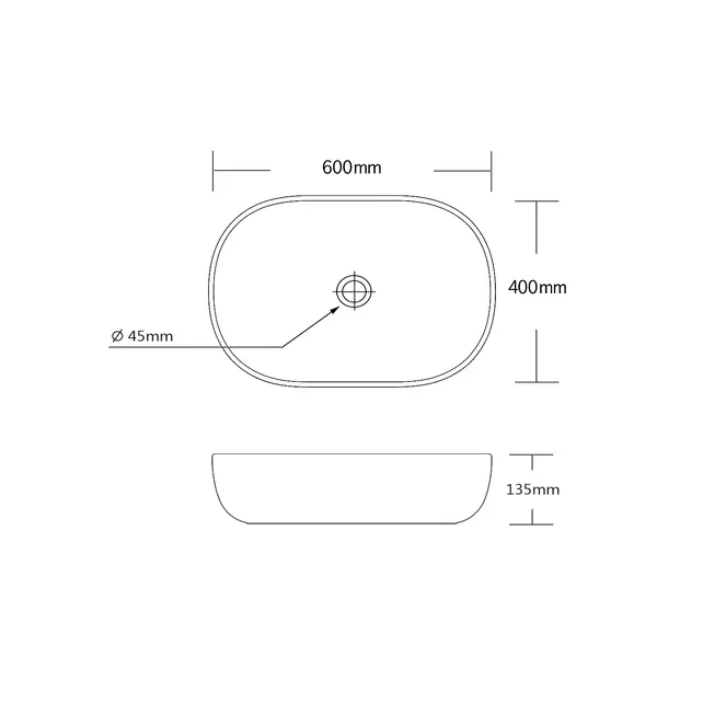 Waskom Ovaal Agena Glans Goud 60x40x13cm Keramiek