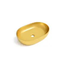 Waskom Ovaal Agena Glans Goud 60x40x13cm Keramiek