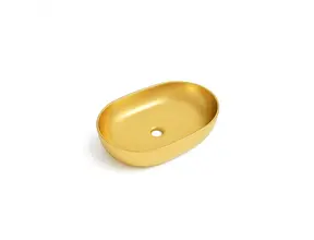 Waskom Ovaal Agena Glans Goud 60x40x13cm Keramiek