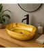 Waskom Ovaal Agena Glans Goud 60x40x13cm Keramiek
