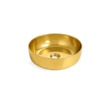 Waskom Rond Acamar Glans Goud 41x41x13cm Keramiek