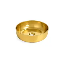 Waskom Rond Acamar Glans Goud 41x41x13cm Keramiek