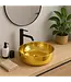 Waskom Rond Acamar Glans Goud 41x41x13cm Keramiek