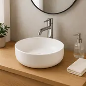 Waskom Rond AcamWaskom Rond Acamar Glans Wit 41x41x13cm Keramiek