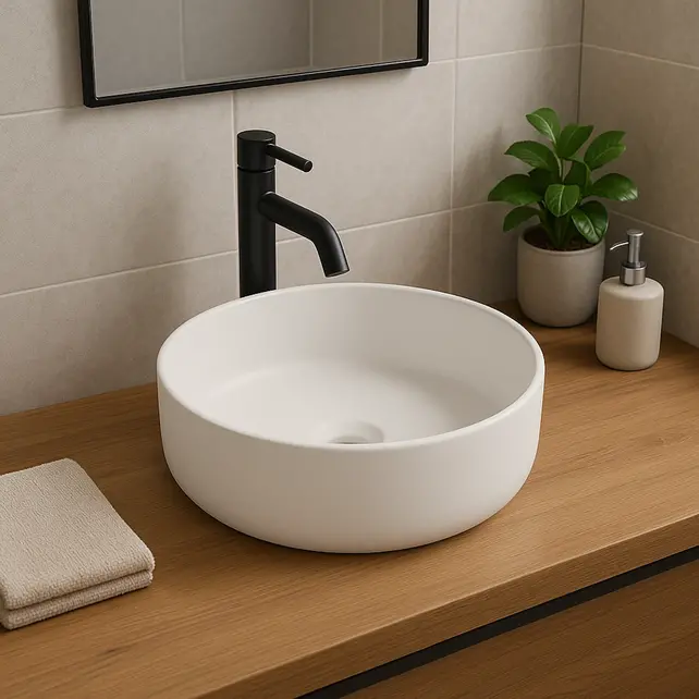 Waskom Rond Acamar Mat Wit 41x41x13cm Keramiek