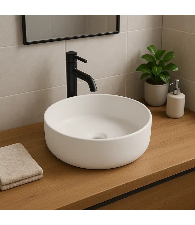 Waskom Rond Acamar Mat Wit 41x41x13cm Keramiek