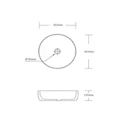 Waskom Rond Acamar Mat Zwart 41x41x13cm Keramiek
