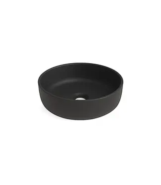 DutchLine Waskom Rond Acamar Mat Zwart 41x41x13cm Keramiek