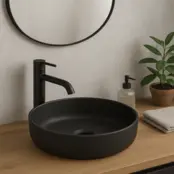 Waskom Rond Acamar Mat Zwart 41x41x13cm Keramiek