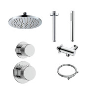 Regendoucheset Inbouw Grip Chroom Muur - 30cm regendouche