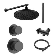 Regendoucheset Inbouw Grip Mat Zwart Muur - 30cm regendouche