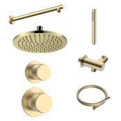 Regendoucheset Inbouw Grip Geborsteld Messing / Goud Muur - 30cm regendouche