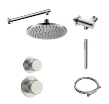 Regendoucheset Inbouw Grip Geborsteld Staal Muur - 30cm regendouche