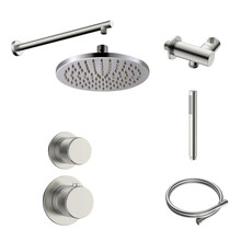 Regendoucheset Inbouw Grip Geborsteld Staal Muur - 30cm regendouche