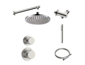 Regendoucheset Inbouw Grip Geborsteld Staal Muur - 30cm regendouche