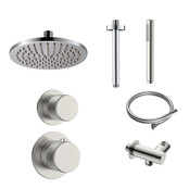 Regendoucheset Inbouw Grip Geborsteld Staal Plafond - 30cm regendouche