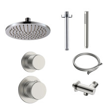 Regendoucheset Inbouw Grip Geborsteld Staal Plafond - 30cm regendouche