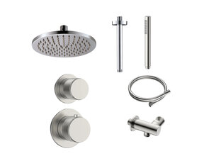 Regendoucheset Inbouw Grip Geborsteld Staal Plafond - 30cm regendouche