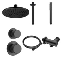 Regendoucheset Inbouw Grip Mat Zwart Plafond - 30cm regendouche