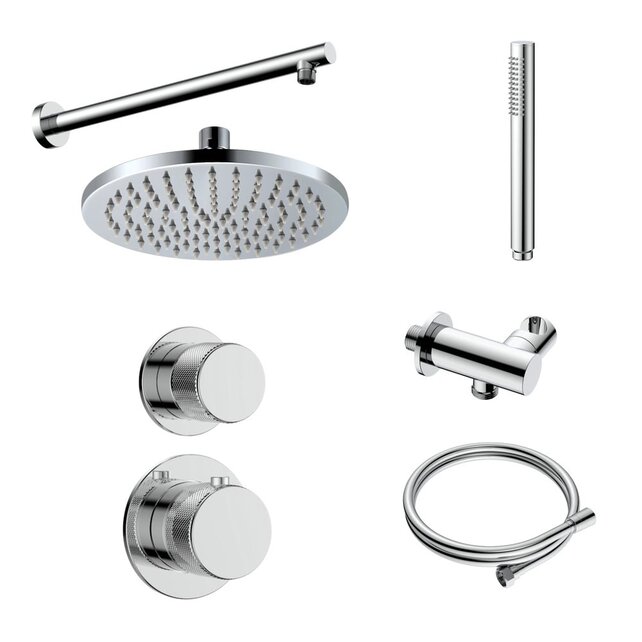 Regendoucheset Inbouw Grip Chroom Plafond  - 30cm regendouche