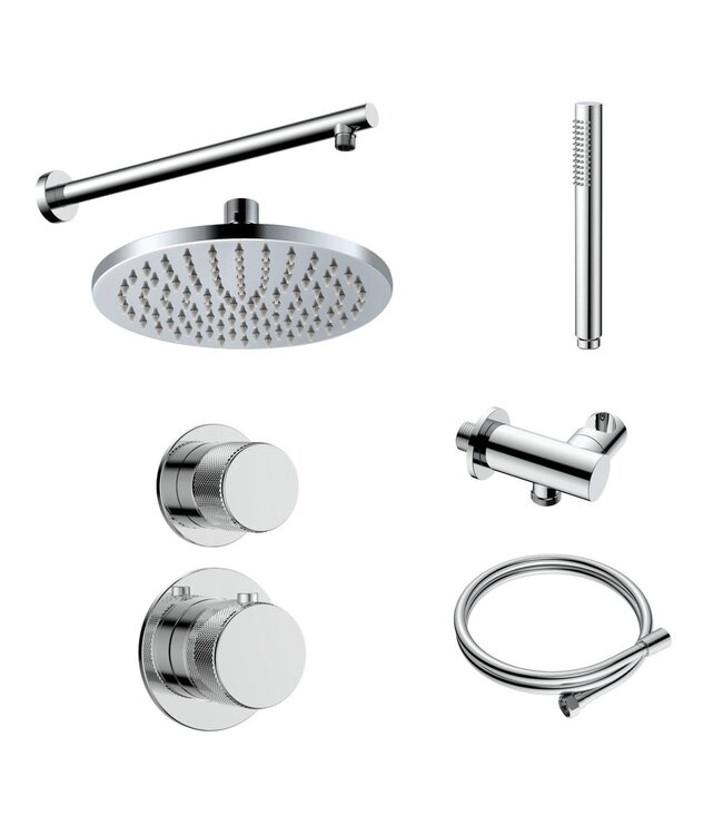 Regendoucheset Inbouw Grip Chroom Plafond  - 30cm regendouche