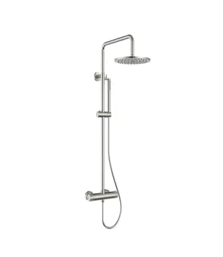 DutchLine Regendoucheset Opbouw Grip Geborsteld Staal 30cm hoofddouche