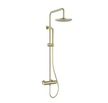 Regendoucheset Opbouw Grip Geborsteld Messing / Goud 30cm hoofddouche