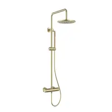 Regendoucheset Opbouw Grip Geborsteld Messing / Goud 30cm hoofddouche