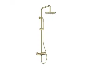Regendoucheset Opbouw Grip Geborsteld Messing / Goud 30cm hoofddouche