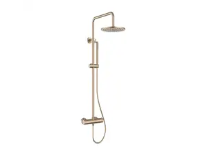 Regendoucheset Opbouw Grip Geborsteld Brons Koper 30cm hoofddouche