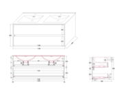 Wastafelonderkast Hayat 120cm Glans Wit Wastafelonderkast Hayat 120cm Glans Wit