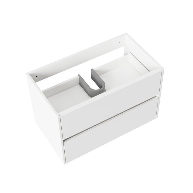Wastafelonderkast Hayat 80cm Glans Wit Wastafelonderkast Hayat 80cm Glans Wit