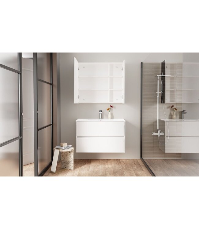 ALONI Wastafelonderkast Hayat 80cm Glans Wit