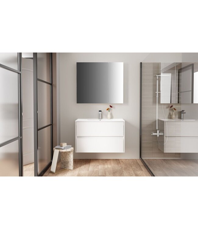 ALONI Wastafelonderkast Hayat 80cm Glans Wit