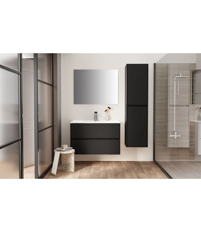 ALONI Wastafelonderkast Hayat 80cm Mat Zwart