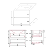 Wastafelonderkast Hayat 60cm Mat Zwart Wastafelonderkast Hayat 60cm Mat Zwart