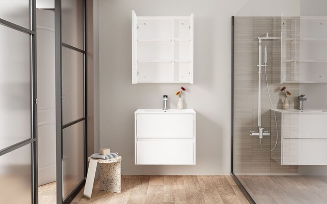 Wastafelonderkast Hayat 60cm Glans Wit Wastafelonderkast Hayat 60cm Glans Wit