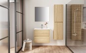 Wastafelonderkast Hayat 60cm Licht Eiken Wastafelonderkast Hayat 60cm Licht Eiken