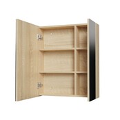 Spiegelkast Badkamer Hayat 60cm Licht Eiken Spiegelkast Badkamer Hayat 60cm Licht Eiken