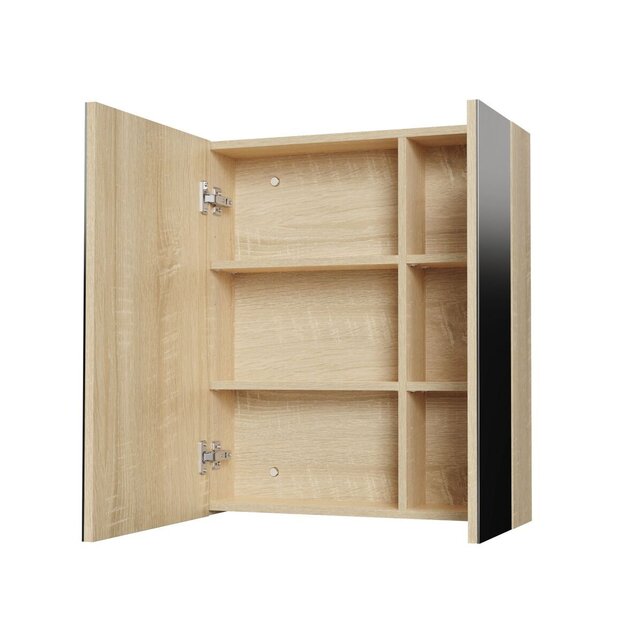 Spiegelkast Badkamer Hayat 60cm Licht Eiken Spiegelkast Badkamer Hayat 60cm Licht Eiken
