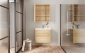 Spiegelkast Badkamer Hayat 60cm Licht Eiken Spiegelkast Badkamer Hayat 60cm Licht Eiken