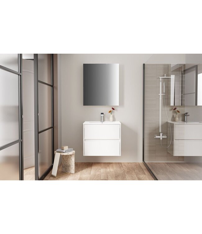 Spiegelkast Badkamer Hayat 60cm Glans Wit