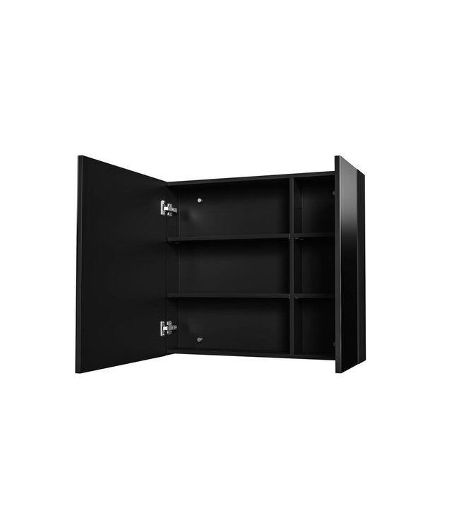 Spiegelkast Badkamer Hayat 80cm Mat Zwart
