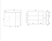 Spiegelkast Badkamer Hayat 80cm Glans Wit Spiegelkast Badkamer Hayat 80cm Glans Wit