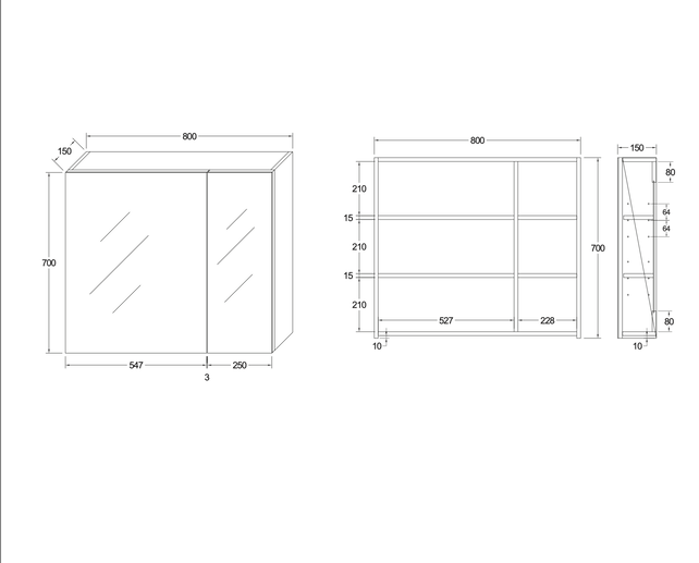 Spiegelkast Badkamer Hayat 80cm Glans Wit Spiegelkast Badkamer Hayat 80cm Glans Wit