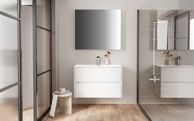 Spiegelkast Badkamer Hayat 80cm Glans Wit Spiegelkast Badkamer Hayat 80cm Glans Wit