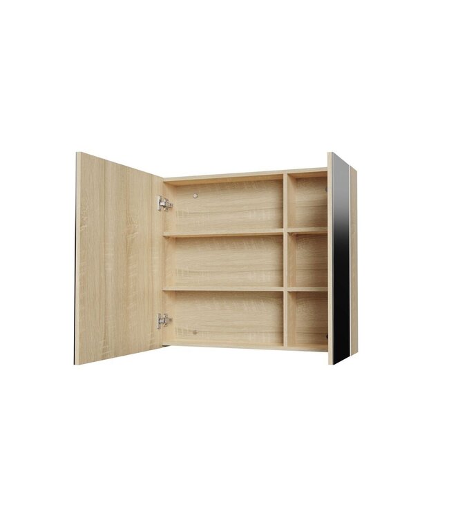 Spiegelkast Badkamer Hayat 80cm Licht Eiken